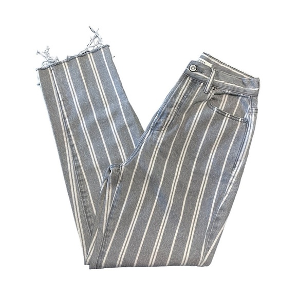 PacSun Gray Double Stripe High Waisted Straight Leg Jeans 25 - Picture 9 of 14